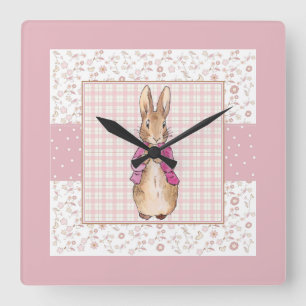 Horloge Carrée Lapin de Pâques Classique