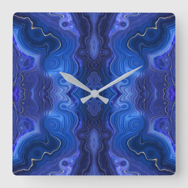 Horloge Carrée L'art inspiré par Lapis lazuli (Recto)