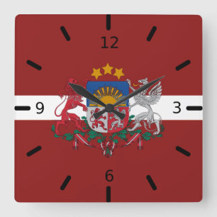 Horloge Carrée Latvia flag-coat of arms