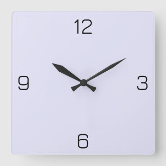 Horloge Carrée Lavande / Violet pâle E6E6FA - Option pour ajouter