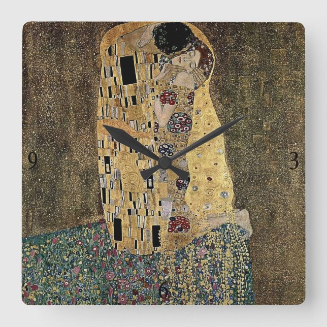 Horloge Carrée Le baiser de Gustav Klimt (vers 1908) (Recto)