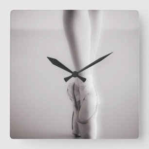 Horloge Carrée Le ballet Pointe chausse des pantoufles de danse