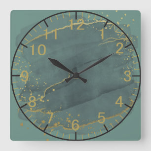 Horloge Carrée Le cactus vert 10,75 po