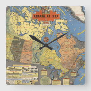 Horloge Carrée Le Canada à la guerre