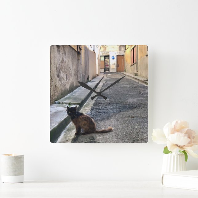 Horloge Carrée Le chat français (Maison)