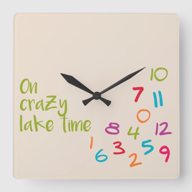 Horloge Carrée Le Colorful du Lac Crazy (Recto)