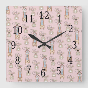 Horloge Carrée Le dock de Dickory d'hickory badine l'horloge