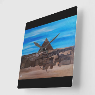 Horloge Carrée Le Grand Sphinx et la Pyramide de Khafre