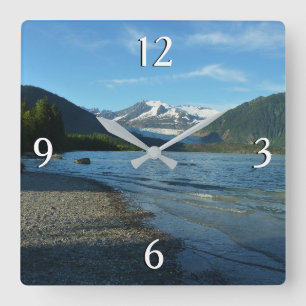 Horloge Carrée Le lac Mendenhall dans le paysage de Juneau en Ala