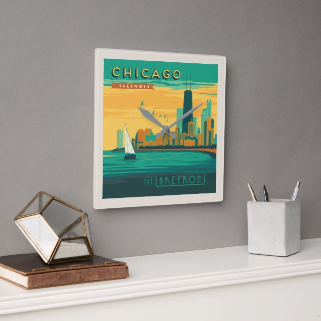 Horloge Carrée Le Lakefront | Chicago, Illinois (Bureau)