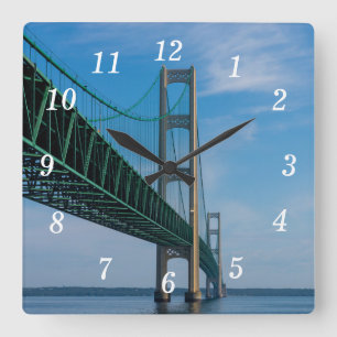 Horloge Carrée Le long du mur du pont Mackinac