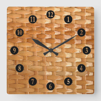 Horloge Carrée Le Look of Lactransversalement Wicker Basketweave