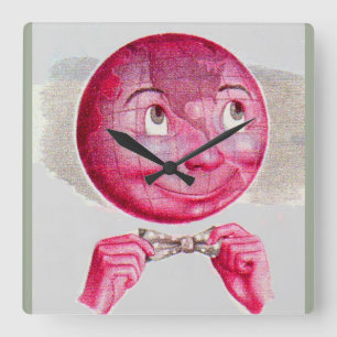 Horloge Carrée Le monde sur son esprit