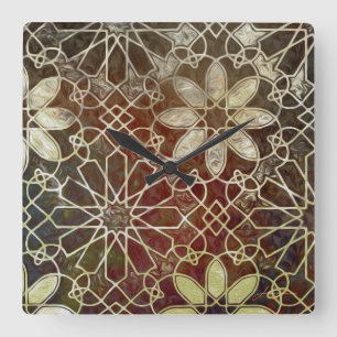 Horloge Carrée Le mystique couvre de tuiles II