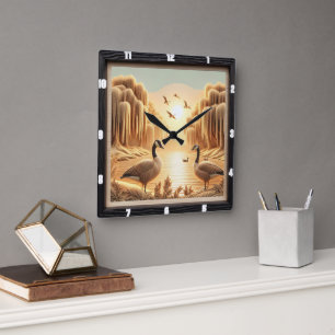Horloge Carrée Le patrimoine des oies Lakewood