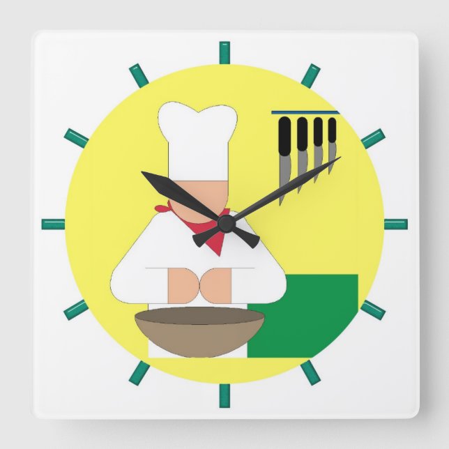 Horloge Carrée Le Patron de Kitchen Clock (Recto)