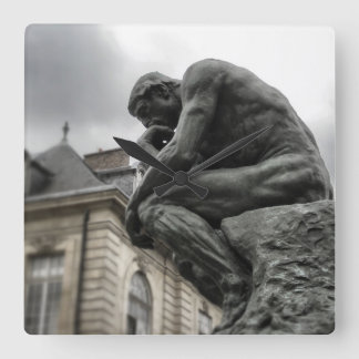 Horloge Carrée Le penseur Rodin Paris Sculpture