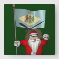 Le Père Noël Avec L'Enseigne Du Delaware