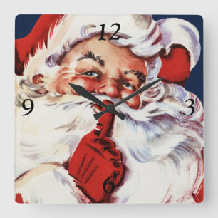 Horloge Carrée Le père noël disant SH--H-h