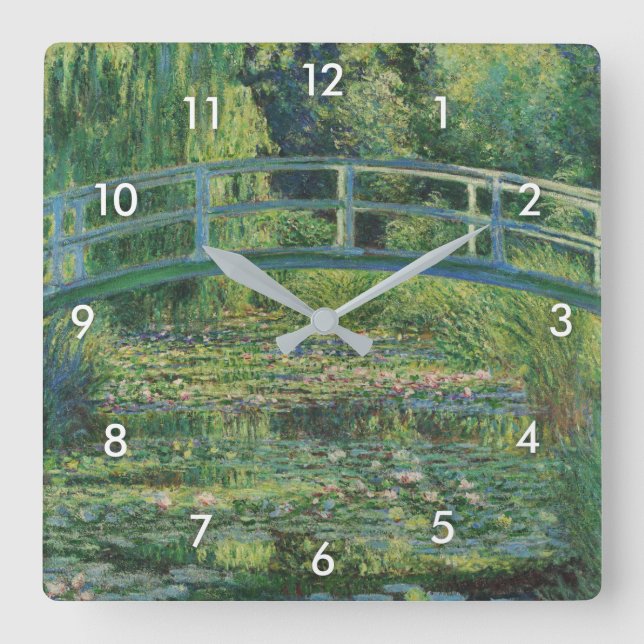 Horloge Carrée Le Pont Japonais (Etang Lily), Monet (Recto)