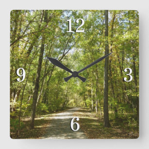 Horloge Carrée Le sentier du lac Kittamaquandi à Columbia Marylan