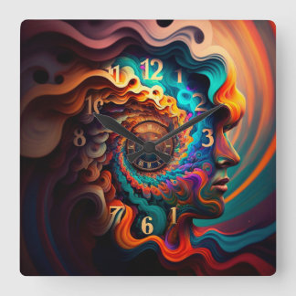 Horloge Carrée Le Temps Est Dans Votre Esprit