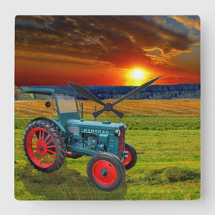 Horloge Carrée Le tracteur classique Hanomag R22