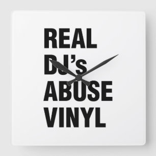 HORLOGE CARRÉE LE VINYLE DE LA VIOLENCE DE VÉRITABLE DJ