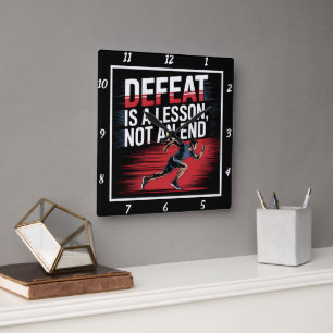 Horloge Carrée Leçon de défaite non coureur final