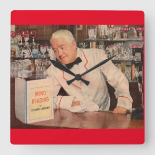 Horloge Carrée lecture d'esprit au bar