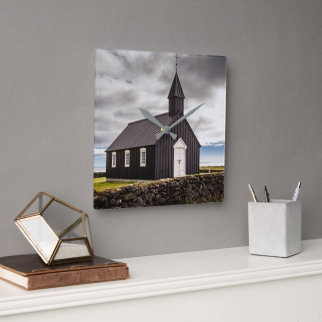 Horloge Carrée L'Église Noire De Budir, Islande (Bureau)