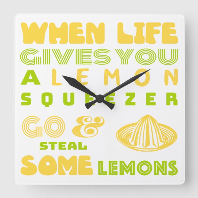 Horloge Carrée Lemon Squeezer (Recto)