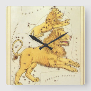 Horloge Carrée Léon la constellation vintage Urania's Mirror