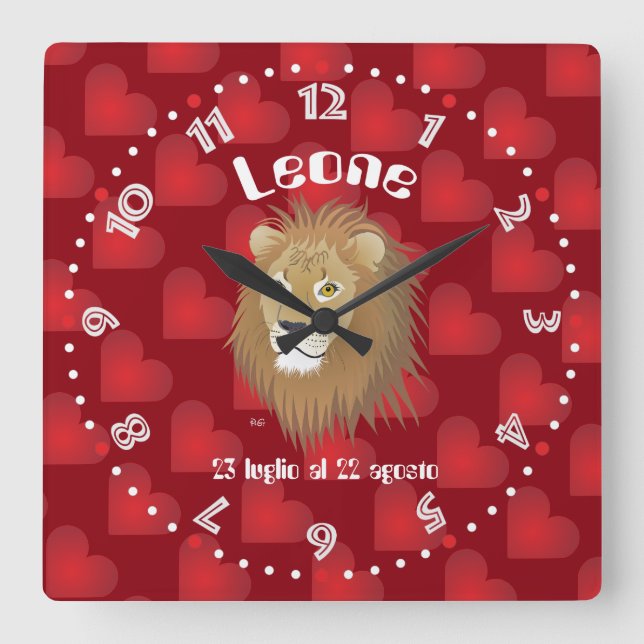 Horloge Carrée Leone 23 luglio al 22 agosto orologio (Recto)
