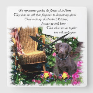 Horloge Carrée Les cadeaux d'art de Labrador Retriever