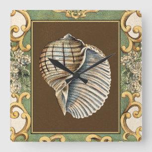 Horloge Carrée Les coquilles de la petite sirène