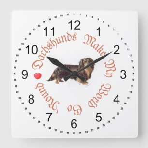 Horloge Carrée Les Dachshunds Font Mon Monde