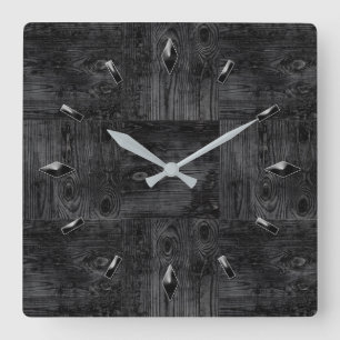 Horloge Carrée Les éléments de patchs texturés en bois design nat