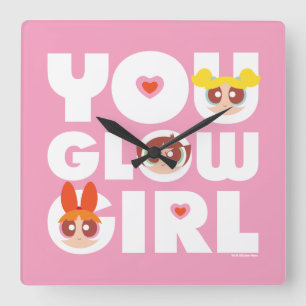 Horloge Carrée Les filles puissantes : La Fille Lumineuse