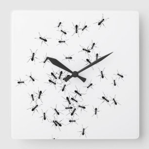 Horloge Carrée Les fourmis partout