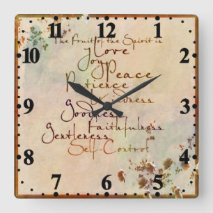 Horloge Carrée Les Fruits de l'esprit