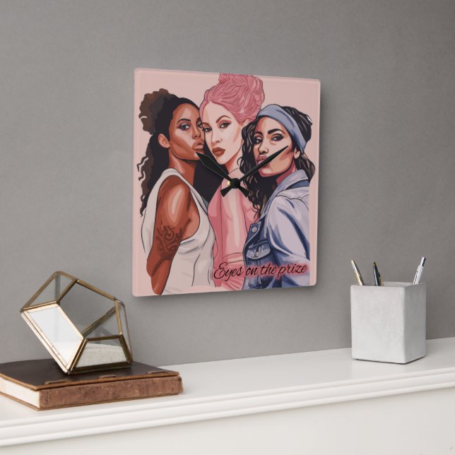 Horloge Carrée Les yeux sur le prix (Bureau)