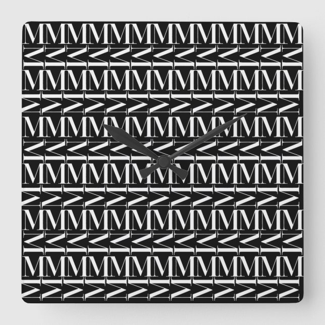 Horloge Carrée Lettre initiale M (Recto)