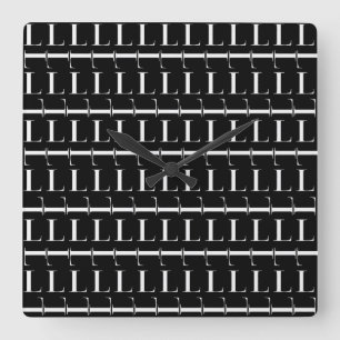 Horloge Carrée Lettre initiale monogramme L