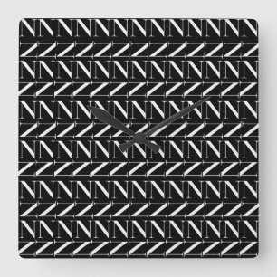 Horloge Carrée Lettre initiale monogramme N