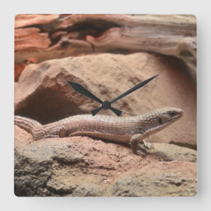 Horloge Carrée Lézard bleu-bleu reptile