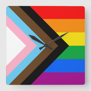 Horloge Carrée LGBTQ+ Progress Pride