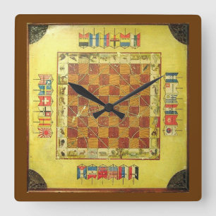 Horloge Carrée L'horloge murale de jeu de société de crokinole