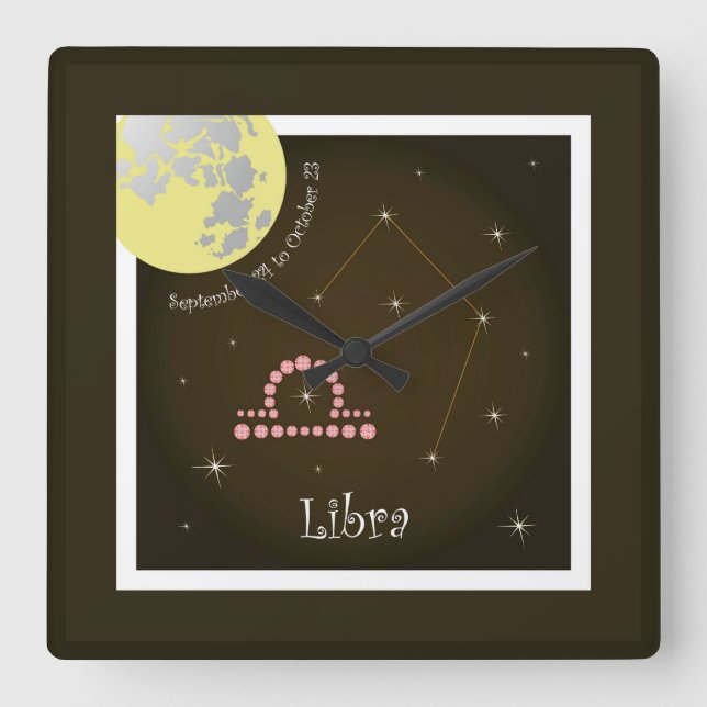 Horloge Carrée Libra du 24 septembre au 23 octobre Uhr (Recto)