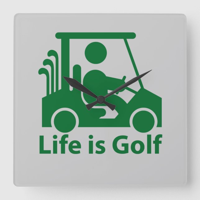 Horloge Carrée Life is golf wall clock (Recto)